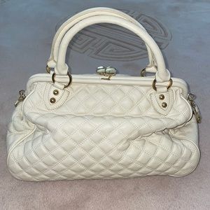 White Pleated Leather Paradox Purse